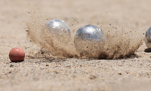 Boules court and lawn games